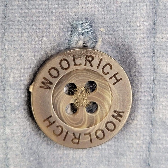 Woolrich Mens Shirt Large Slate Blue Flannel Button Down Long Sleeve Chamois - Picture 8 of 8